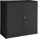 TecTake GmbH Aktenschrank mit 3 B&ouml;den 90x40x90 cm - schwarz 402941