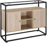 TecTake GmbH Sideboard Oldham 100x38x80,5cm - Industrial Holz hell, Eiche Sonoma