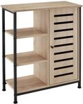 TecTake GmbH Sideboard 71x32x82cm - Industrial Holz hell, Eiche Sonoma, T&uuml;ranschlag