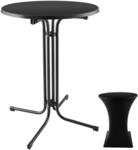 TecTake GmbH Stehtisch Eren klappbar mit Husse 90x110cm - schwarz, pro St&uuml;ck 405311