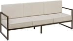TecTake GmbH Garten-Loungesofa Comosa, 3-Sitzer, XXL-Polsterung - braun/beige...