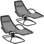 TecTake GmbH Gartenliege Toulon, ergonomisch, Schwingfunktion - grau, 2er Set...