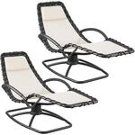 TecTake GmbH Gartenliege Toulon, ergonomisch, Schwingfunktion - beige, 2er Set...