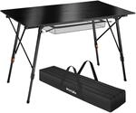 TecTake GmbH Aluminium Klapptisch Bastian h&ouml;henverstellbar - schwarz 404985