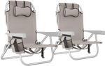 TecTake GmbH Aluminium Strandstuhl Coral, klappbar mit Rucksackfunktion -...