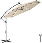 TecTake GmbH Ampelschirm Artemis 360&deg; drehbar, LED-Solar, 3 x 3 m - beige...