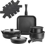 TecTake GmbH Kochtopfset Parma 17-teilig, f&uuml;r Induktion geeignet - schwarz...