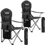 TecTake GmbH Gepolsterter Campingstuhl MTX, faltbar, mit Getr&auml;nkehalter - 2er...