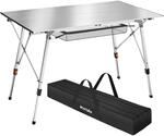 TecTake GmbH Aluminium Klapptisch Bastian h&ouml;henverstellbar - silber 404984