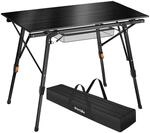 TecTake GmbH Aluminium Campingtisch Tina faltbar h&ouml;henverstellbar - schwarz...
