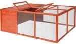 TecTake GmbH Hasenstall Murphy, faltbar, mit Dach&ouml;ffnung, 150x103x53cm - braun