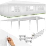 TecTake GmbH Pavillon Miramas mit 8 Seitenteilen, wasserdicht, 9x3m - wei&szlig;...