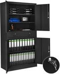 TecTake GmbH Aktenschrank Cosmo mit 2 Schubf&auml;chern 40x80x180cm -...