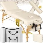 TecTake GmbH 3 Zonen Massageliege-Set Somwang mit 7,5cm Polsterung, Rollen und
