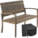 TecTake GmbH Rattan-Gartenbank Murat 2-Sitzer, wetterfest, 250 kg - natur 406748