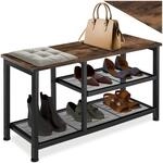TecTake GmbH Schuhregal Taunton 80x30x45,5cm - Industrial Holz dunkel, rustikal