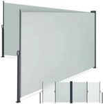 TecTake GmbH Ausziehbare Doppel-Seitenmarkise mit Aufrollmechanismus - grau...