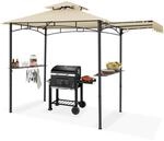 TecTake GmbH Grillpavillon Maracaibo mit Markise, wetterfest, Winddach - Sand...