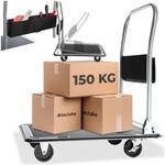 TecTake GmbH Plattformwagen mit Bremsen - schwarz, 150 kg 402777