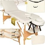 TecTake GmbH 3 Zonen Massageliege mit Polsterung und Holzgestell - beige 401465
