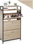 TecTake GmbH Schuhregal - Industrial Holz hell, Eiche Sonoma, 61 cm 404538