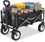 TecTake GmbH Faltbarer Bollerwagen Leon mit Bremsen, Belastbarkeit 80kg -...
