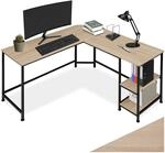 TecTake GmbH Schreibtisch Hamilton 138x138x75,5cm - Industrial Holz hell, Eiche