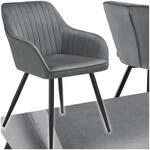TecTake GmbH Stuhl Marilyn, Samtoptik, gesteppt - grau/schwarz, pro St&uuml;ck...