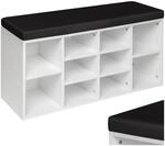TecTake GmbH Schuhschrank mit Sitzpolster 103,5x48x30cm - schwarz/wei&szlig; 403174