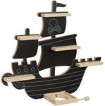 TecTake GmbH Wandregal MyLittleStory Pirate, f&uuml;r bis zu 40 Tonies - schwarz...