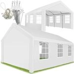 TecTake GmbH Garten Pavillon 6x4m mit 4 Seitenteilen - wei&szlig; 406766