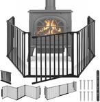 TecTake GmbH Kaminschutzgitter Agni aus 5 Elementen mit Sicherheitst&uuml;r - schwarz