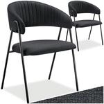 TecTake GmbH Armlehnstuhl Bedano, gepolstert, Webstoff, 150 kg - schwarz, 2er...