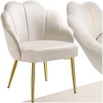 TecTake GmbH Cocktailsessel Hellen, gepolstert mit Samtbezug - creme/gold, pro...