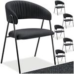 TecTake GmbH Armlehnstuhl Bedano, gepolstert, Webstoff, 150 kg - schwarz, 6er...