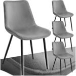 TecTake GmbH Set Stuhl Monroe Samtoptik - grau, 4er Set 404933