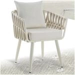TecTake GmbH Stuhl Lugano im Rope-Design mit Aluminiumgestell - beige 406873