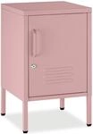 TecTake GmbH Nachttisch Baker, Magnetverschluss, verstellbarer Boden - rosa...