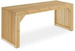 TecTake GmbH Hocker/Sitzbank Ribb, Lamellenoptik, belastbar bis 350 kg - Bambus