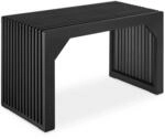 TecTake GmbH Hocker/Sitzbank Ribb, Lamellenoptik, belastbar bis 350 kg - schwarz