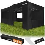 TecTake GmbH Faltpavillon Viola 3x6m, Aluminium, 6 Seitenteile - schwarz 406773
