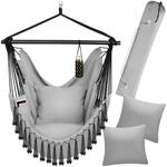 TecTake GmbH H&auml;ngesessel Malika, Boho-Style, Belastbarkeit 150kg - grau 405079