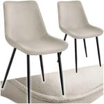 TecTake GmbH Set Stuhl Monroe Samtoptik - creme, 2er Set 404924