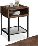 TecTake GmbH Nachttisch Harlow 40,5x40,5x59cm - Industrial Holz dunkel, rustikal