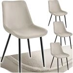 TecTake GmbH Set Stuhl Monroe Samtoptik - creme, 4er Set 404939