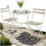TecTake GmbH Bistrotisch Set Frieda, klappbar f&uuml;r 2 Personen - creme 405161
