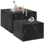 TecTake GmbH 2er-Set Couchtische Lacey, quadratisch, kein Aufbau, MDF - Marmor...