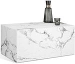 TecTake GmbH Couchtisch Lasley, Belastbarkeit 45 kg - Marmor Optik wei&szlig;, 90 x...