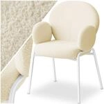 TecTake GmbH Stuhl Scandi gepolstert, Boucl&eacute;-Stoff - creme, pro St&uuml;ck 405072