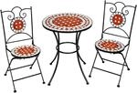 TecTake GmbH Gartenm&ouml;bel Set Mosaik mit 2 St&uuml;hlen und Tisch - braun 401637